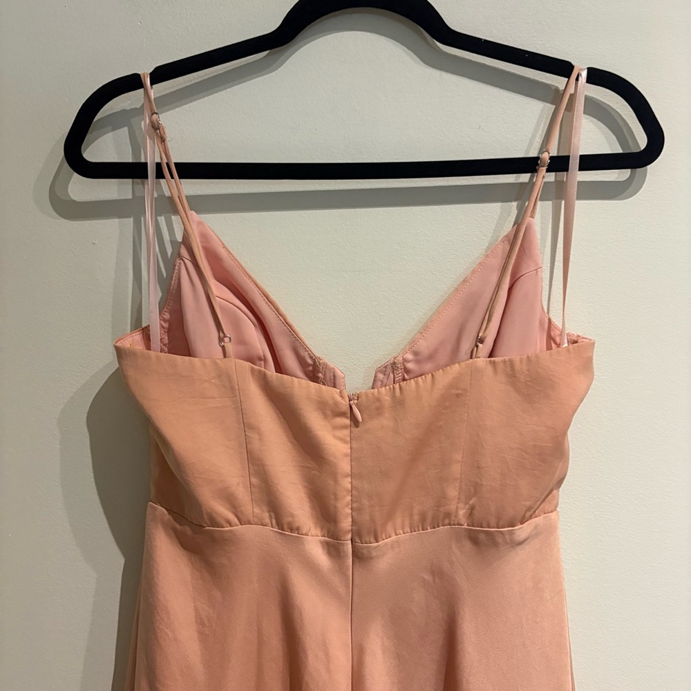 Petal & Pup Blush Pink Satin Midi Dress - Picture 6 of 7